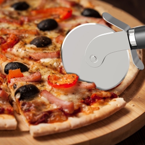 2PCS Pizza Wheel Cutter and Pie Server - Non-Slip Handle, Sharp Stainless Steel Pizza Slicer