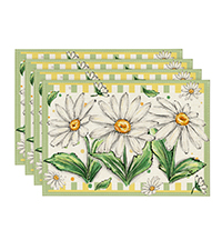 Artoid Mode Antique Herbs and Wild Flowers Summer Placemats Set of 4, 12x18 Inch Seasonal Wildflower Spring Table Mats for Party Kitchen Dining Decoration