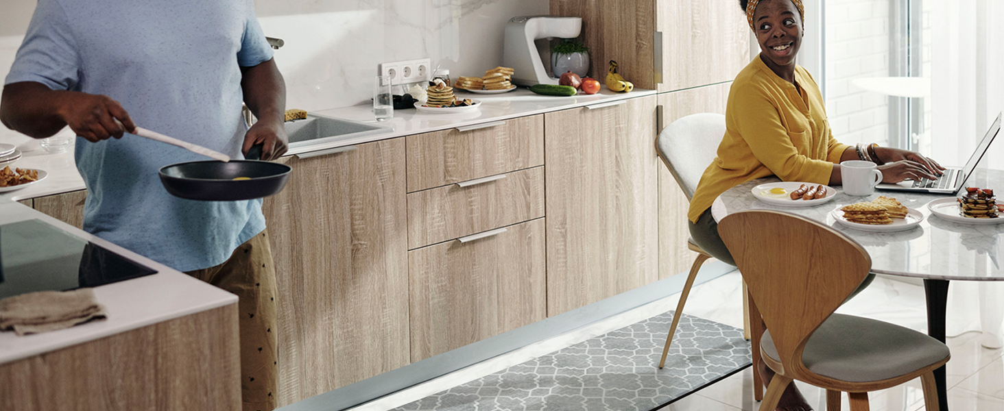 FRESHMINT Kitchen Mat Set of 2, Anti-Fatigue Cushioned Kitchen Mats for Floor, Waterproof Non Slip Comfort Standing Mat, Boho Kitchen Rug for Kitchen Decor, Sink, Office, 17