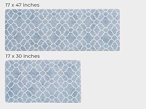 FRESHMINT Kitchen Mat Set of 2, Anti-Fatigue Cushioned Kitchen Mats for Floor, Waterproof Non Slip Comfort Standing Mat, Boho Kitchen Rug for Kitchen Decor, Sink, Office, 17