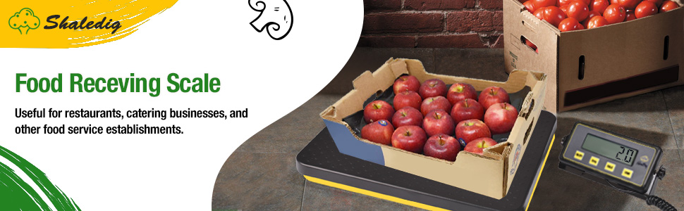 400lbs Commercial Scale Digital Receiving Scale with Anti-Slip Aluminum Platform, High Accuracy Food Scale with Hold/Tare/Auto-Off, Kitchen Scale with LCD Display for Restaurant/Cater