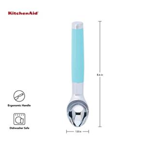 KitchenAid Silicone Ladle, 13 inches, Aqua Sky and KitchenAid Classic Ice Cream Scoop, One Size, Aqua Sky 2