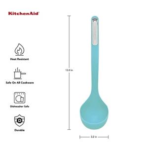 KitchenAid Silicone Ladle, 13 inches, Aqua Sky and KitchenAid Classic Ice Cream Scoop, One Size, Aqua Sky 2