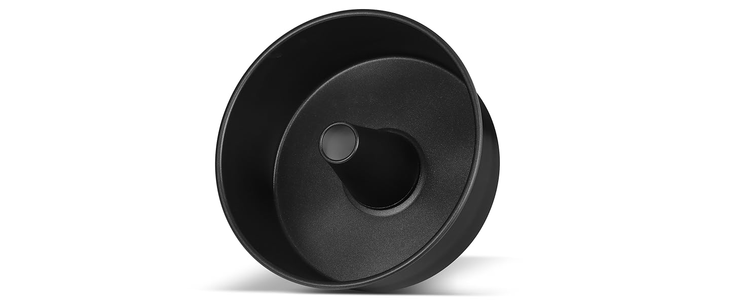 LIANYU 10 Inch Angel Food Cake Pan, Black Nonstick Tube Pan for Baking Pound Cake, Deep Chiffon Mold with Stainless Steel Core, Easy to Release, Leak Proof