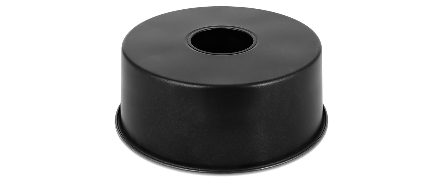LIANYU 10 Inch Angel Food Cake Pan, Black Nonstick Tube Pan for Baking Pound Cake, Deep Chiffon Mold with Stainless Steel Core, Easy to Release, Leak Proof