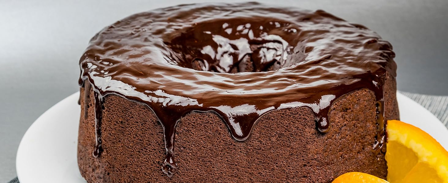 LIANYU 10 Inch Angel Food Cake Pan, Black Nonstick Tube Pan for Baking Pound Cake, Deep Chiffon Mold with Stainless Steel Core, Easy to Release, Leak Proof