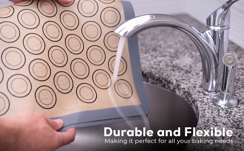 Macaron Silicone Baking Mats - Set of 2 - Full Size - 16 x 24 in (40 x 60 cm), Non-Stick Macaron Mat for Perfect Baking - Dishwasher & Oven Safe, Ideal for Macarons, Cookies, Bread, and More