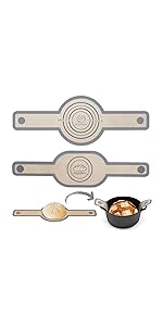 Silicone Bread Sling Dutch Oven - Best Japan Silicone. Non-Stick & Easy Clean Reusable Bread Baking Mat. With Extra Long Handles Baking Sheet Liner, 1 Grey pcs for Transferable Dough