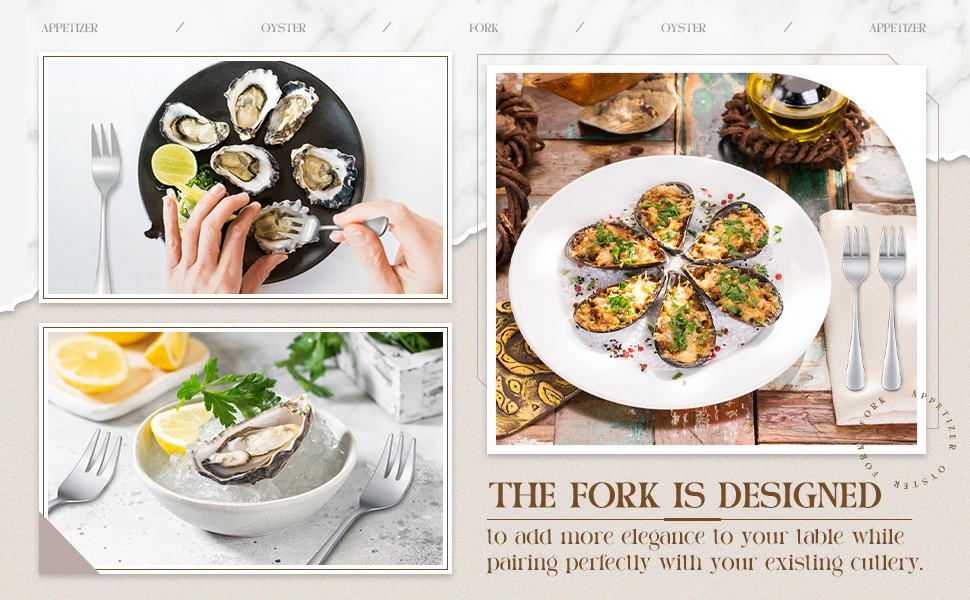 Zubebe 24 Pcs Oyster Fork Appetizer Seafood Forks Portable Stainless Steel dinnerware 3 Prong Fruit Small Cocktail Salad Dessert tableware for Tasting Crab Escargot Party Travel, 5.5 Inch Silver