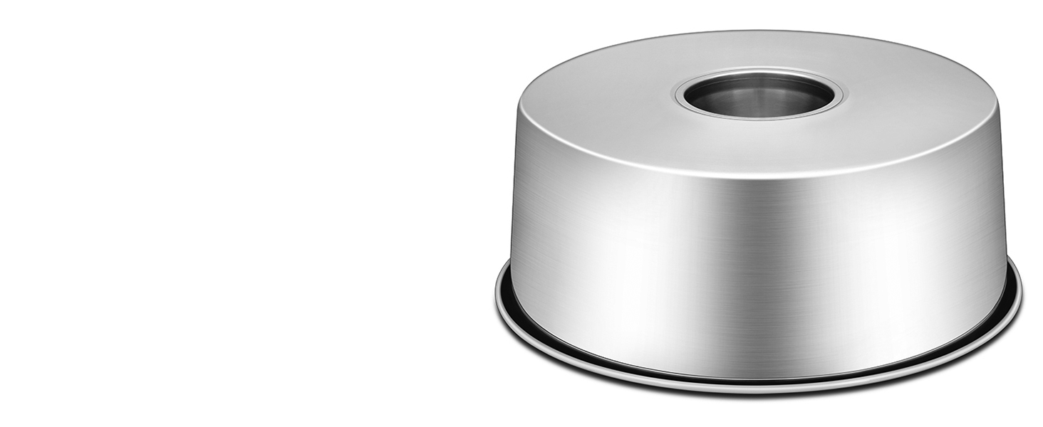 E-far Angel Food Cake Pan, 10-Inch Stainless Steel Tube Pan for Baking Pound Chiffon Cake, One-piece Design & Non-toxic, Dishwasher Safe