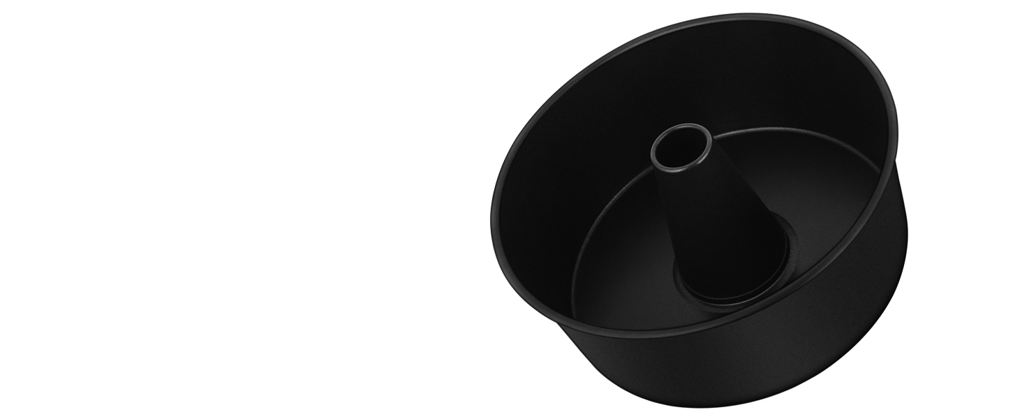E-far Angel Food Cake Pan, 10-Inch Non-stick Tube Pan for Baking Pound Chiffon Cake, One-piece Design, Easy Release & Clean