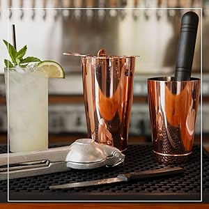 Barfly Diamond Lattice Shaker Set, Gold Plated