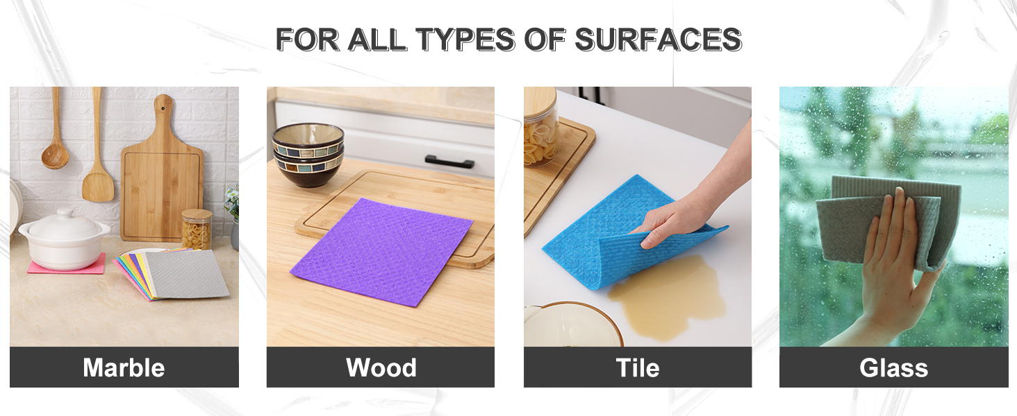 Homaxy Swedish Dishcloths for Kitchen, 10 Pack Reusable and Washable Cellulose Sponge Cloths Dish Towels, Absorbent and No Odor Paper Towels for Dishes ＆ Counters, Assorted