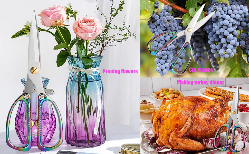 2-Piece Kitchen Shears Set, Heavy Duty Professional Poultry Meat Scissors,Multi-Purpose Stainless Steel, Dishwasher Safe