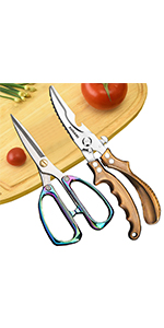 2-Piece Kitchen Shears Set, Heavy Duty Professional Poultry Meat Scissors,Multi-Purpose Stainless Steel, Dishwasher Safe