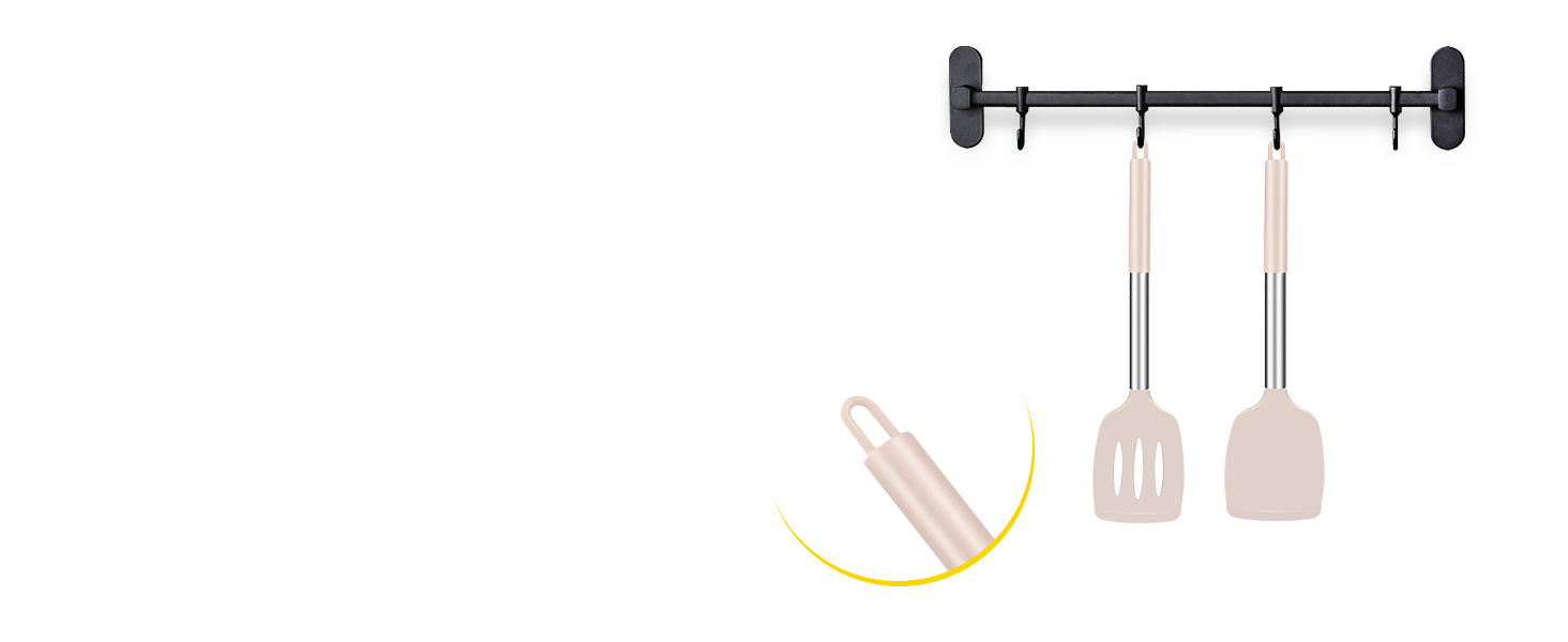 Pack of 2 Silicone Solid Turner, Non Stick Slotted Kitchen Spatulas, High Heat Resistant BPA Free Cooking Utensils, Ideal Cookware for Fish, Eggs, Pancakes(Stainless Steel Khaki)