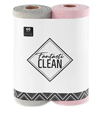 Fantasticlean Microfiber Cleaning Cloth Roll -60 Pack, Tear Away Microfiber Towels, 12