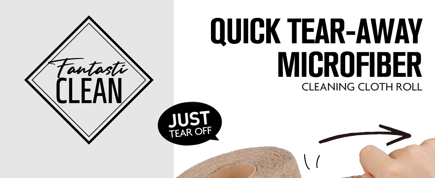 Fantasticlean Microfiber Cleaning Cloth Roll -60 Pack, Tear Away Microfiber Towels, 12