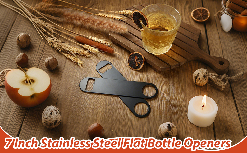 DAJAVE 20 Pieces Flat Bottle Openers, 7 Inch Stainless Steel Bottle Openers Bulk, Black Speed Openers Beer Bottle Opener Bartender for Bar, Kitchen, Restaurant