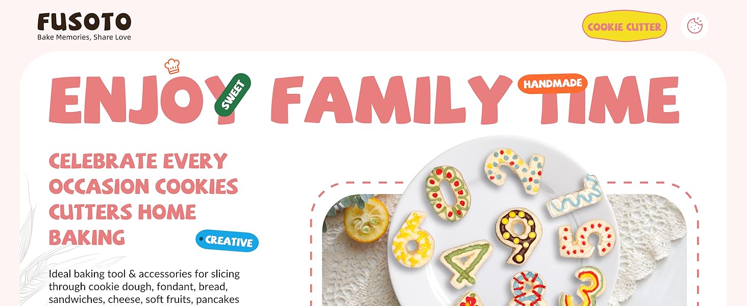 9PCS Number Cookie Cutters Set, Birthday Numbers 0-8(6 Reverses to 9), Stainless Steel Cookie Cutters for Baking, Number Shaped Baking Tool for Homemaking Biscuits, Cookie, Dough