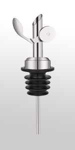 WAFJAMF 2 Pcs Weighted Stainless Steel Bottle Pourers, Self Closing Olive Oil Dispenser Spout, Auto Flip Feature Liquor Pour Spouts for Pours Liquid, Olive Oil, Wine, Vinegar (Gold)