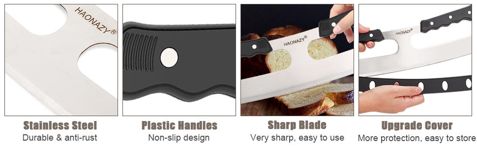 Sharp Pizza Cutter Rocker 14 inch with Double Handles and Protective Cover, Good for Kitchen Dining Room