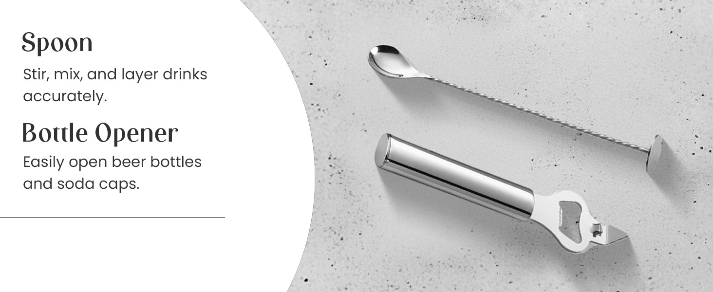 Modern Mixology Cocktail Shaker Set - 8 Piece Bartender Kit on Quality Pine Stand | Complete Cocktail Kit Gift Set | Top Bartender Gifts for Men | Leak Proof Design (Gold)