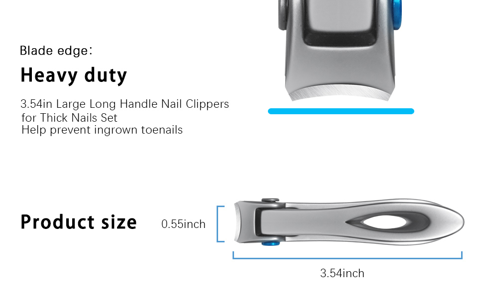 Extra Large Long Handle Toenail Clippers - 17mm Wide Jaw Opening Heavy Duty for Thick Toenails, Seniors, Men, Adults