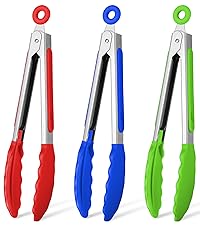 HOTEC 4 Pieces Silicone Whisks Set, Wire Balloon Whisks Egg Beater, Non-slip Handle Whisk for Non-stick Cookware Perfect for Cooking, Stirring, Beating and Blending (Black)