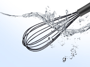 HOTEC 4 Pieces Silicone Whisks Set, Wire Balloon Whisks Egg Beater, Non-slip Handle Whisk for Non-stick Cookware Perfect for Cooking, Stirring, Beating and Blending (Black)