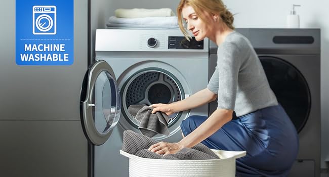 MR.SIGA Waffle Pattern Cleaning Cloths, Reusable Absorbent Microfiber Cleaning Cloths, Lint Free Microfiber Kitchen Towels, 6 Pack, Gray, 12.6 x 12.6 inch