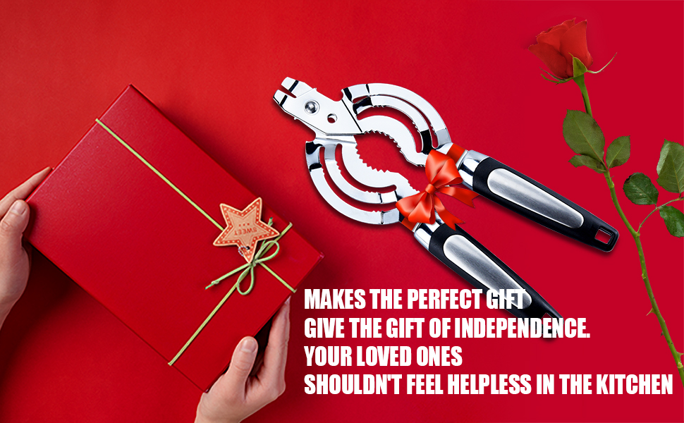 Jar Opener, Multi Jar Opener for Weak Hands, Stainless Steel Jar Lid Opener, Beer Bottle Opener for Arthritic Hands, Seniors with Arthritis