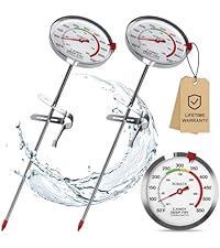 BOMATA Digital Candy Thermometer with Pot Clip, Deep Fry Oil Thermometer with Rotatable Display & Long Probe, for Candy Candle Making, Cooking, Food, Liquids, Water, Sugar.. Black