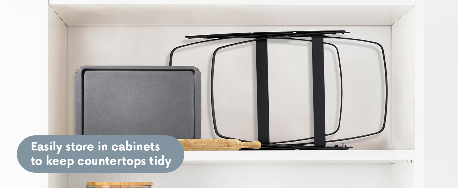 Linden Sweden Metal Baker’s Cooling Rack - Cooling Racks for Cooking and Baking - Storage for Craft and Baking Supplies - Collapsible Racks for Pizza Stones, Cookie Sheets, Pans - 22x 10x 1 Inches