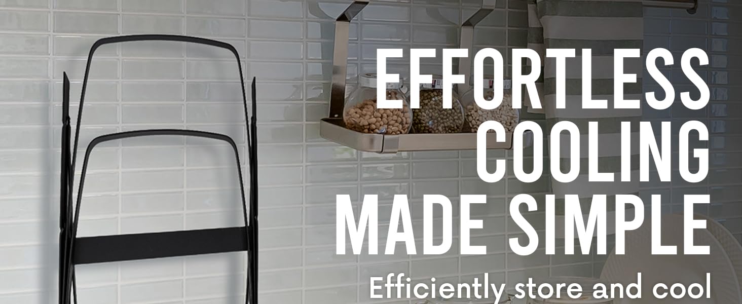 Linden Sweden Metal Baker’s Cooling Rack - Cooling Racks for Cooking and Baking - Storage for Craft and Baking Supplies - Collapsible Racks for Pizza Stones, Cookie Sheets, Pans - 22x 10x 1 Inches