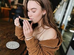 Terrazzo Drink Absorbent Coasters with Holder Set of 6, Ceramic Coaster for Drinks, Coffee Table Decor, Water Absorbing Stone Coaster for Drinks (Marble)