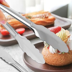 8 Pack Serving Tongs XEVOM Kitchen Tongs,Buffet Tongs, Stainless Steel Food Tong Serving Tong,small tongs (7inch)