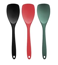 Silicone Spatula for Kitchen, 600°F Heat resistant Spatulas for Baking, Cooking, Scraping,and Mixing, Non Stick Kitchen Utensils, BPA Free, 11.2 IN, 3 Pack, Black
