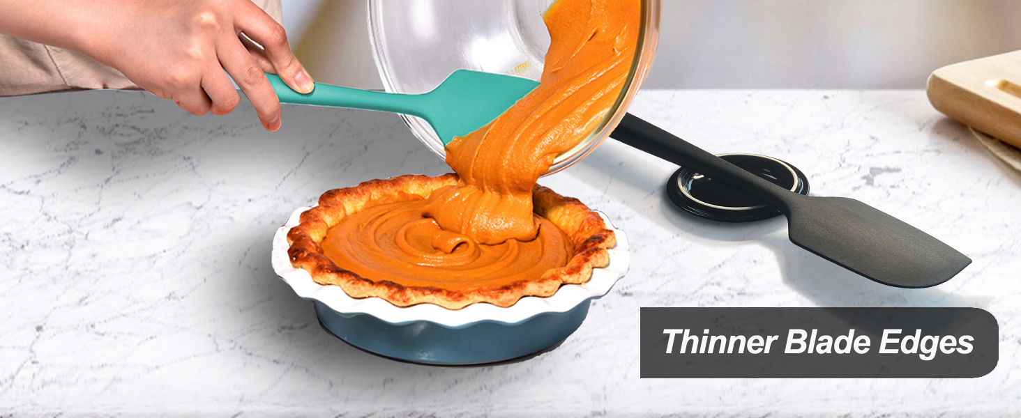 Silicone Spatula for Kitchen, 600°F Heat resistant Spatulas for Baking, Cooking, Scraping,and Mixing, Non Stick Kitchen Utensils, BPA Free, 11.2 IN, 3 Pack, Black