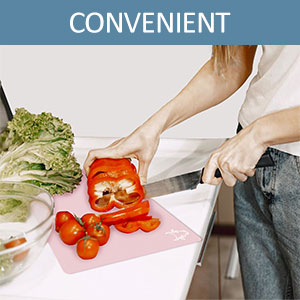 7 Pieces Plastic Flexible Cutting Boards for Kitchen, Non Slip Cutting Mats with Food Icons, Easy-Grip Handles, BPA- Free, 15"x12"