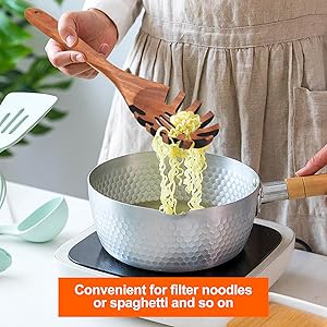 Wooden Pasta Spoon with Teeth Spaghetti Fork Tongs 12.5 Inch Pasta Forks Serving Utensils Acacia Wood Spaghetti Server Spoons Ladle Pastas Spatula Kitchen Tool Spaghettis Scoop Strainer Noodle Spoon