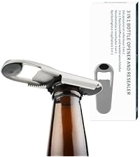 KITCHENDAO Luxury 3 in 1 Wine Opener with Foil Cutter, Beer Bottle Opener, Sturdy Zinc Alloy Wing Corkscrew with Self-centering Non-stick Sharp Screw, Easy to Remove Cork, Manual Corkscrew (Blue)