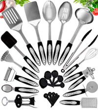 Home Hero Silicone Spatula Set - Heat Resistant Spatulas for Cooking - Ergonomic Stainless Steel Cooking Utensils - Solid & Slotted Silicone Turners - Pack of 2, Black