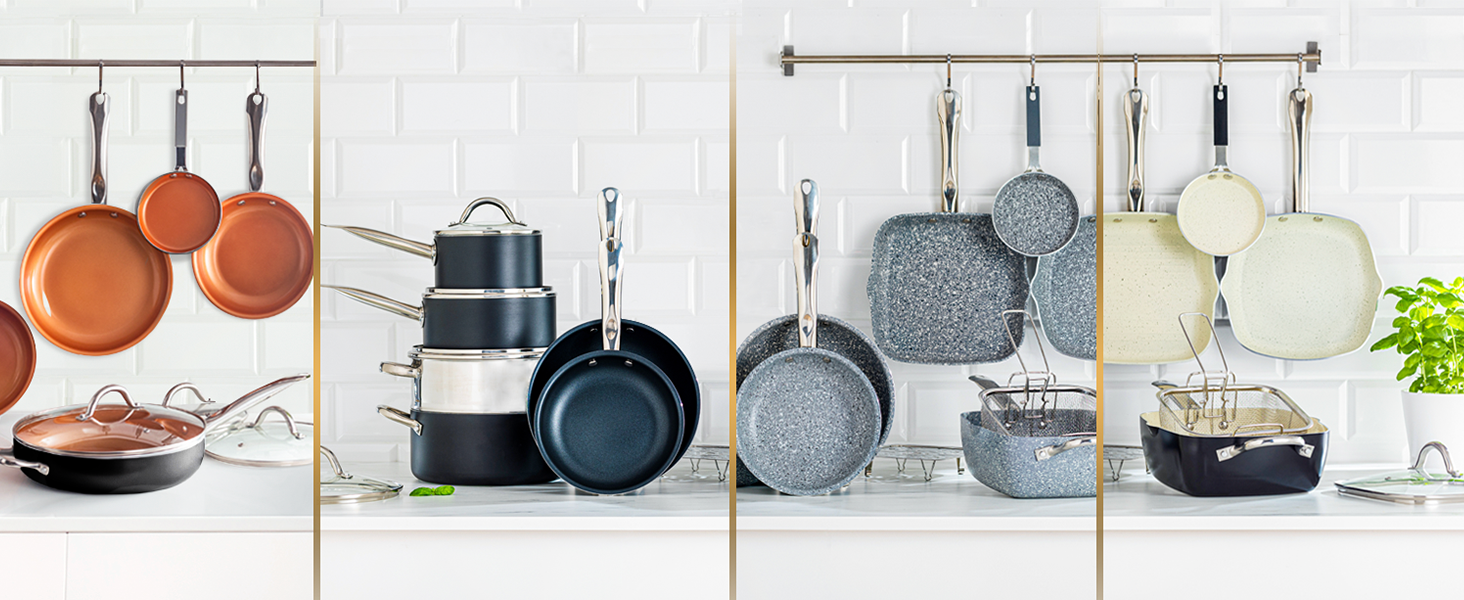 Home Hero Silicone Spatula Set - Heat Resistant Spatulas for Cooking - Ergonomic Stainless Steel Cooking Utensils - Solid & Slotted Silicone Turners - Pack of 2, Black