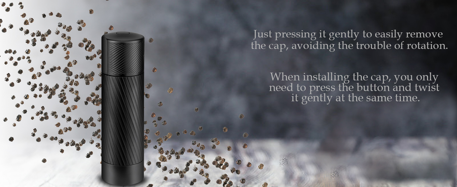 Pepper Grinder, Homnoble Professional Grade Pepper Grinder, Heavy Duty Pepper Mill, Refillable Aluminum Manual Pepper Mill with Adjustable Coarseness and Stainless Steel Blade