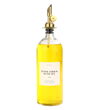 Molimoli Coffee Syrup Dispenser for Coffee Bar, Coffee Pump Dispenser, Glass Syrup Bottle w. Pump, Maple/Coffee Syrup Bottles, Set of 4 w. Labels, Gold