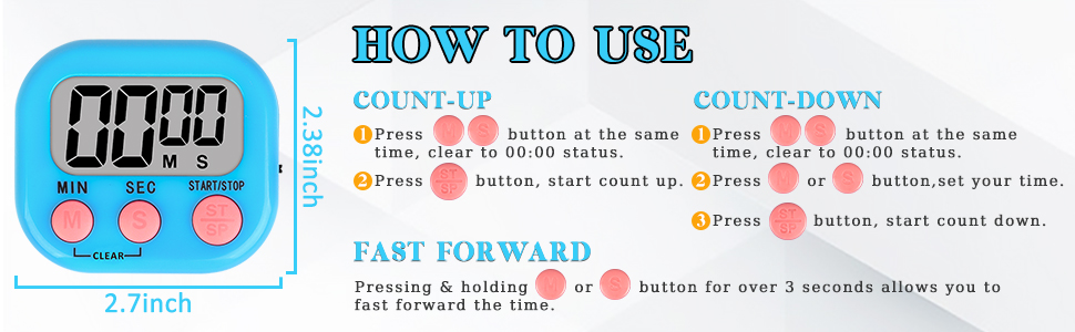 ZILLEEN Classroom Timer for Kids Teachers 2 Pack Digital Timers