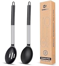 Pack of 2 Silicone Cooking Spatula, Heat Resistant Solid Turner, Non Stick Slotted Spatulas with Wooden Short Handle,Ideal Wood Kitchen Utensils Set for Frying, Baking, Flipping, Turning