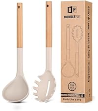 Pack of 2 Silicone Cooking Spatula, Heat Resistant Solid Turner, Non Stick Slotted Spatulas with Wooden Short Handle,Ideal Wood Kitchen Utensils Set for Frying, Baking, Flipping, Turning