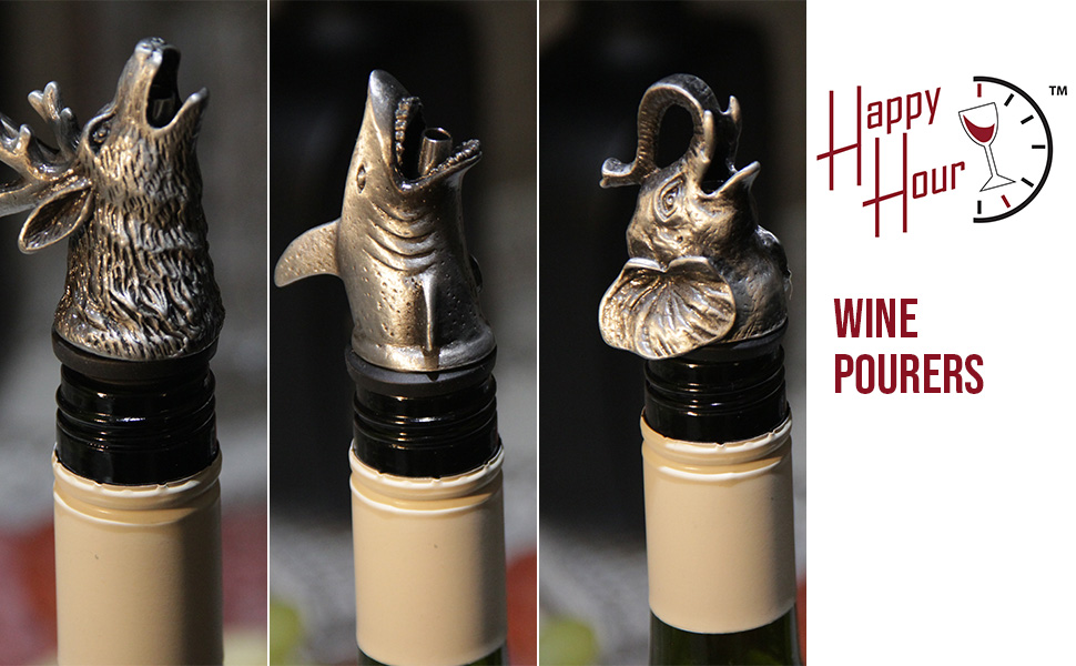 Happy Hour Great Eagle Wine Pourer - Stopper, Aerator, and Perfect Pourer